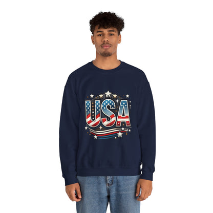 USA Pride Crewneck Sweatshirt, Comfortable Unisex Top, Great for Fourth of July, Independence Day, Everyday Wear, Cozy Gift