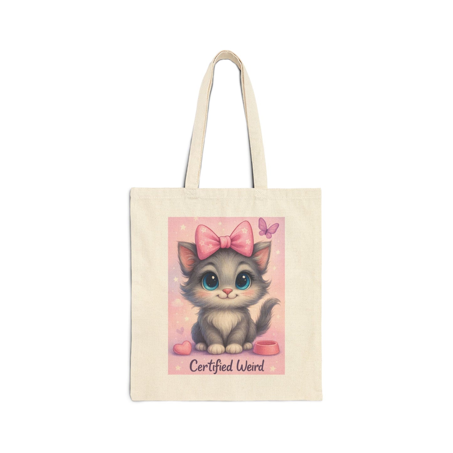 Certified Weird Cat Tote Bag, Cute Canvas Bag, Funny Gift for Cat Lovers, Everyday Shopper, Eco-Friendly Bag