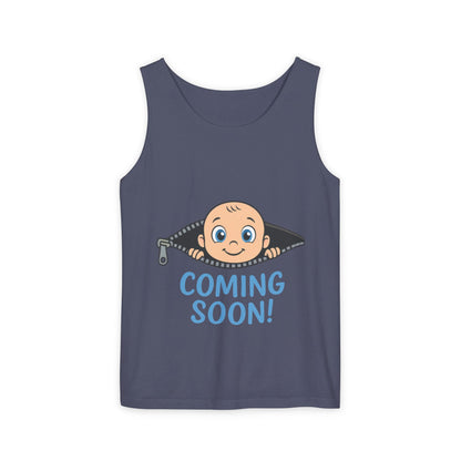 Coming Soon Maternity Tank Top, Cute Baby Boy Pregnancy Announcement Tee, Funny Expecting Mom Gift, Gender Reveal Tee, Baby Shower Top