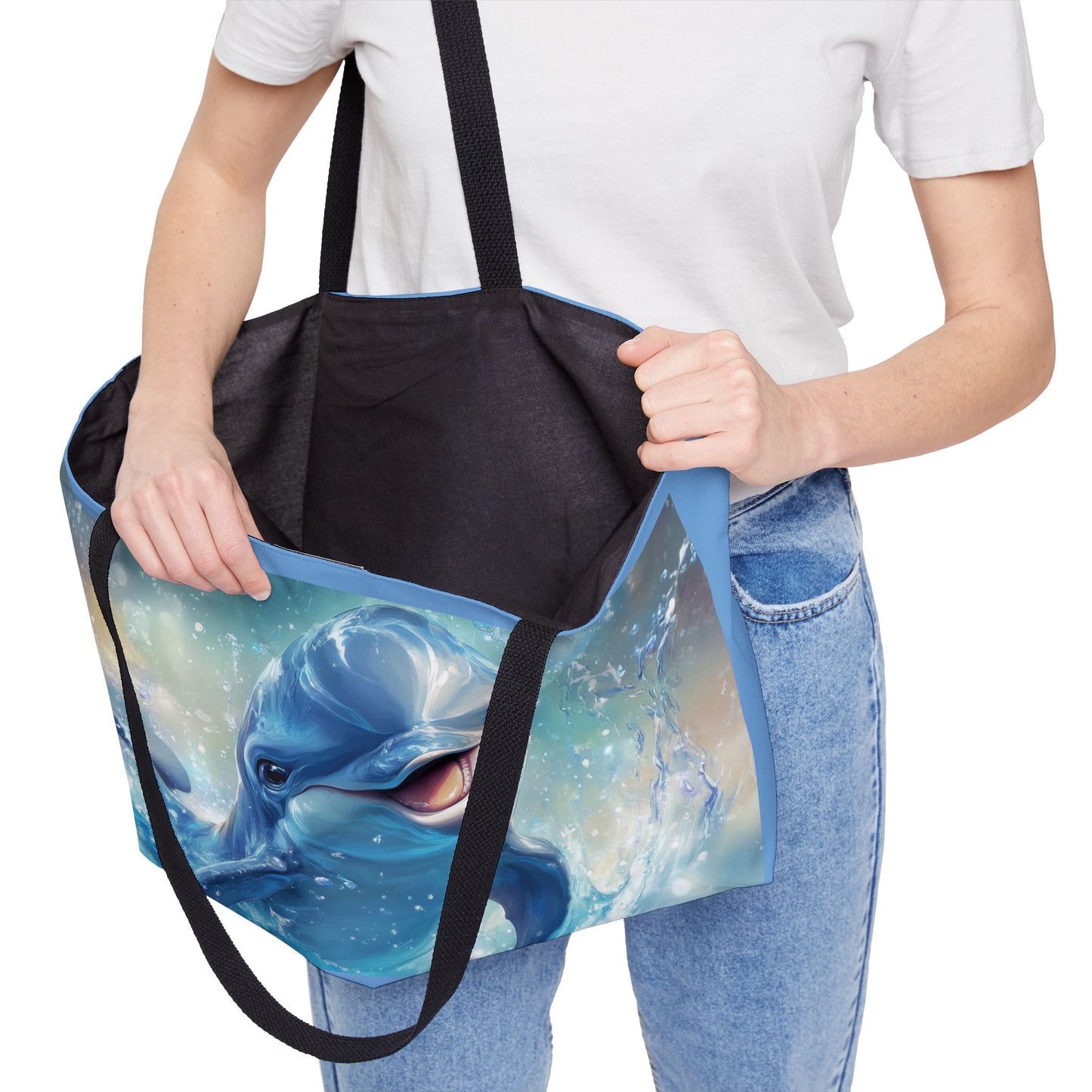 Dolphin Weekender Tote Bag, Beach Bag, Travel Tote, Summer Accessory, Gift for Ocean Lovers, Pool Party Essential