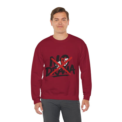 No Drama Mens Crewneck Sweatshirt, Casual Everyday Wear, Gift for Friends, Relaxed Vibes, Comfortable Fashion