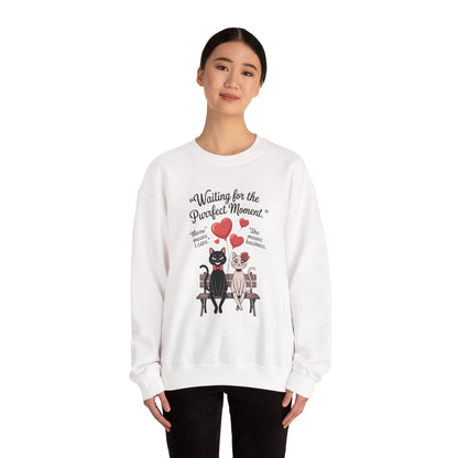 Cute Cat Lovers Womens Sweatshirt, Cozy Gift for Pet Owners, Perfect for Valentine's Day, Animal Lover Apparel, Relaxed Love Sweatshirt