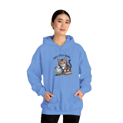 Cat Lover's Hoodie: Oops, I Did It Again, Funny Sweatshirt, Gifts for Animal Lovers, Cozy Hooded Sweatshirt, Pet Owner Apparel, Cute [...]