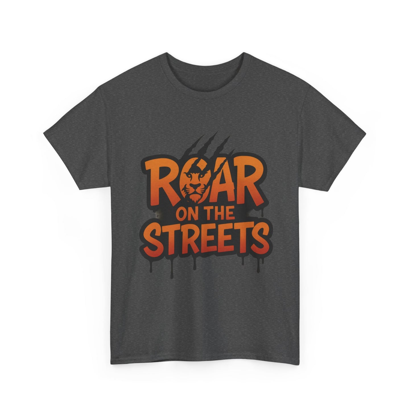 Roar on the Streets Lion Graphic Mens Urban T-Shirt, Lion Shirt