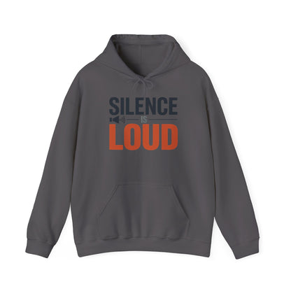 Mens Heavy Blend™ Hooded Sweatshirt, Silence Is Loud Graphic Motivational Mens Hoodie