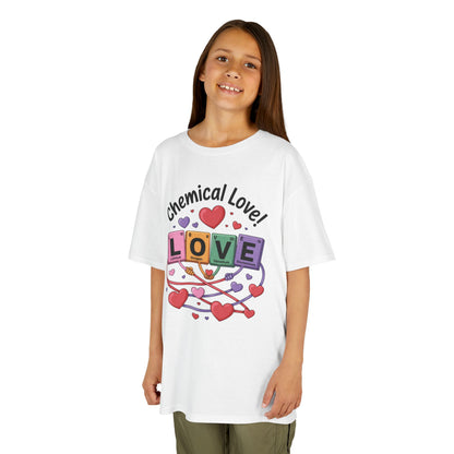 Kids Love Chemistry Girl Tee - Cute Gift for Science Lovers, Valentine's Day, Fun Classroom Wear, Adorable Kids Shirt, Colorful Kids Apparel