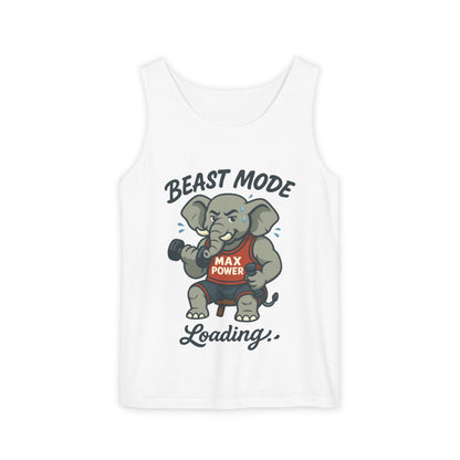 Beast Mode Elephant Gym Tank Top, Funny Workout Muscle Tank, Max Power Fitness Tank, Beast Mode Loading Mens Gym Top, Fitness Apparel