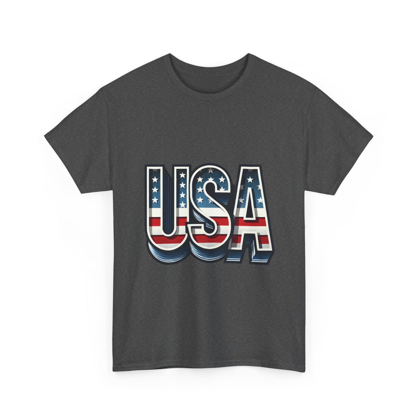 USA Patriotic Unisex Heavy Cotton Tee, American Pride Shirt, July 4th T-Shirt, Independence Day Apparel, Casual Summer Top