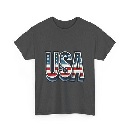 USA Patriotic Unisex Heavy Cotton Tee, American Pride Shirt, July 4th T-Shirt, Independence Day Apparel, Casual Summer Top
