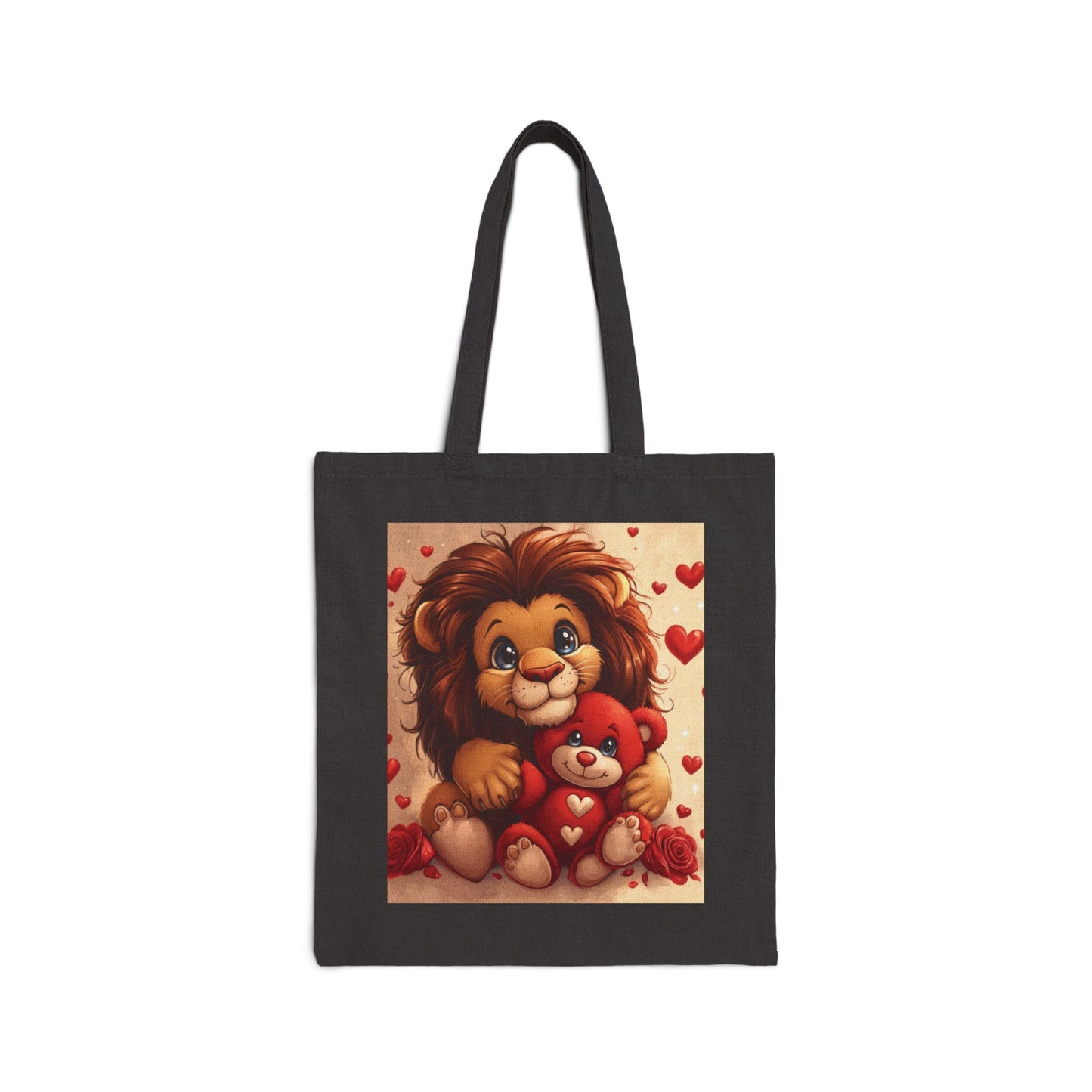 Adorable Lion & Teddy Bear Tote Bag, Cute Gift for Kids, Nursery Decor, Valentine's Day, Eco-Friendly Shopping Bag