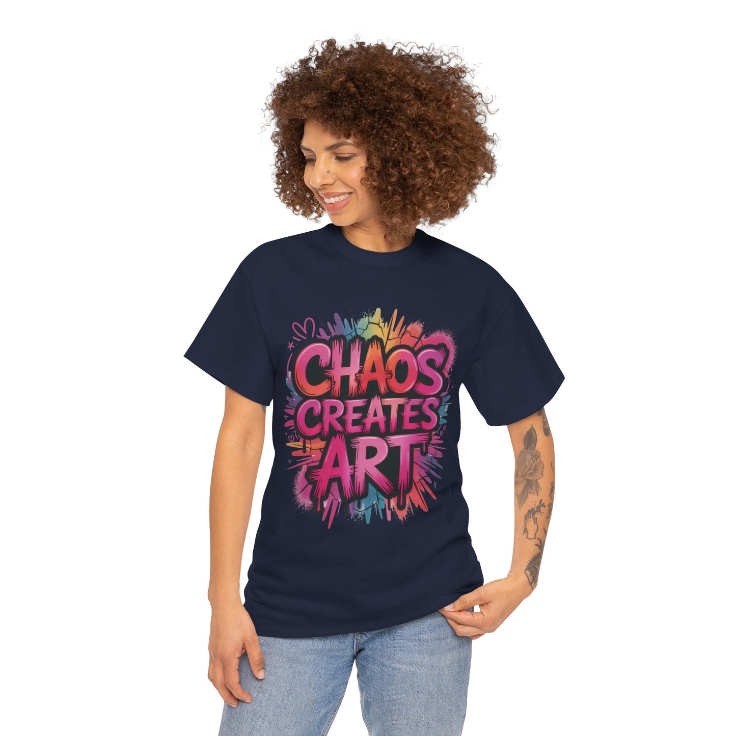 Chaos Creates Art Colorful Graffiti Womens Graphic Tee, Graffiti Shirt, Streetwear Tee