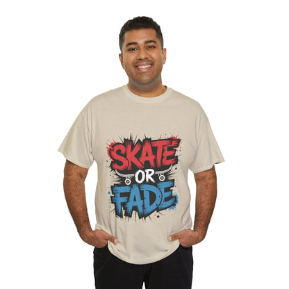 Skate Or Fade Men's T-Shirt, Graffiti Skateboarding Graphic Tee, Urban Streetwear Skater Top