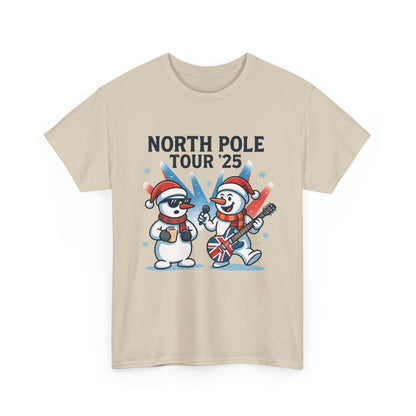 North Pole Tour 25 Men's Christmas T-Shirt, Funny Rock Music Holiday Tee