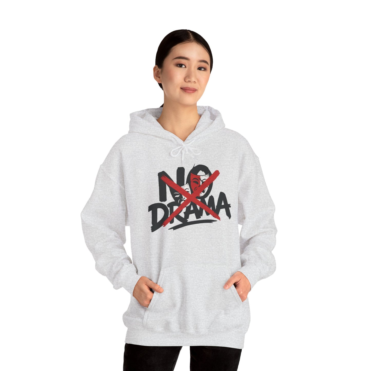 No Drama Womens Hooded Sweatshirt, Cozy Hoodie, Casual Gift, Relaxed Style, Everyday Wear, Funny Sweatshirt