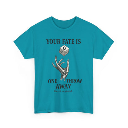 Your Fate Mens Heavy Cotton Tee, Skeleton Dice Graphic T-Shirt, Trendy Gift for Gamers, Gambling Tee, Unique Quote Apparel