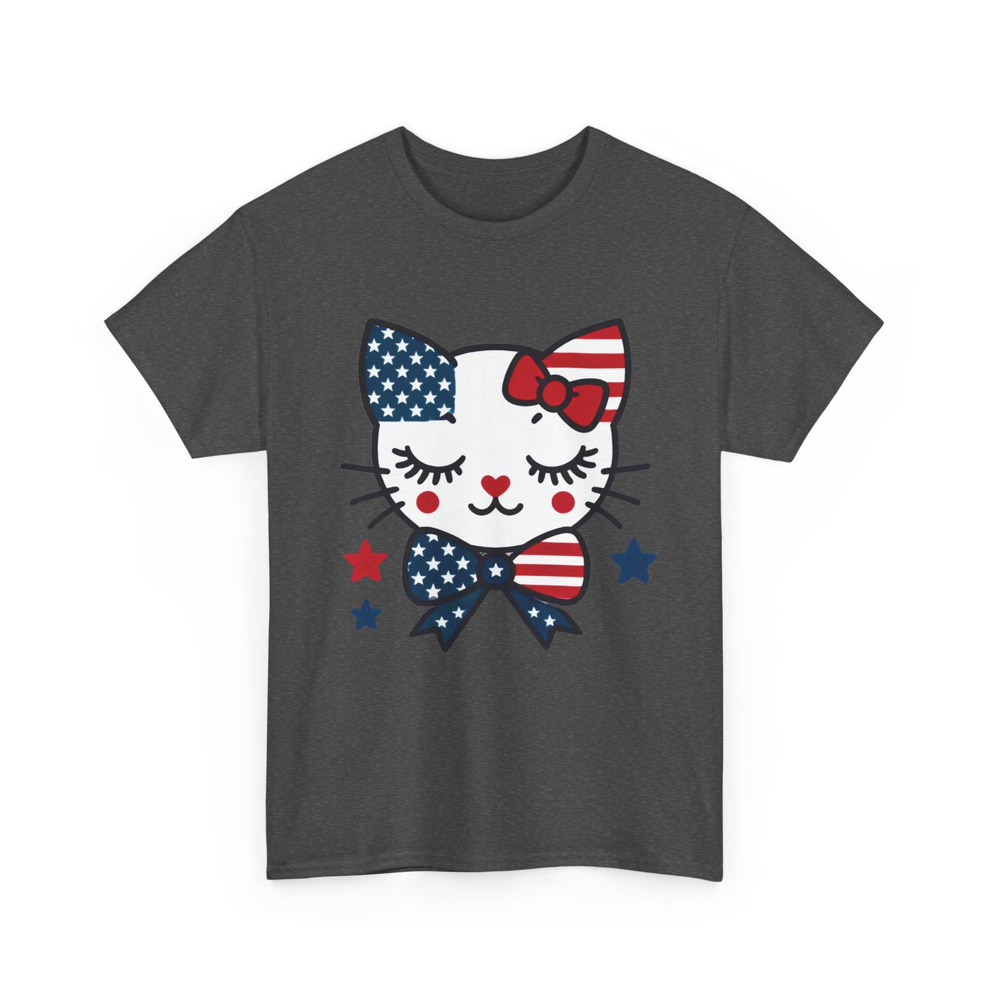 Patriotic Cat Women's Tee, Cute Cat Shirt, Women's T-Shirt, July 4th Outfit, Independence Day Gift, Animal Lover Apparel