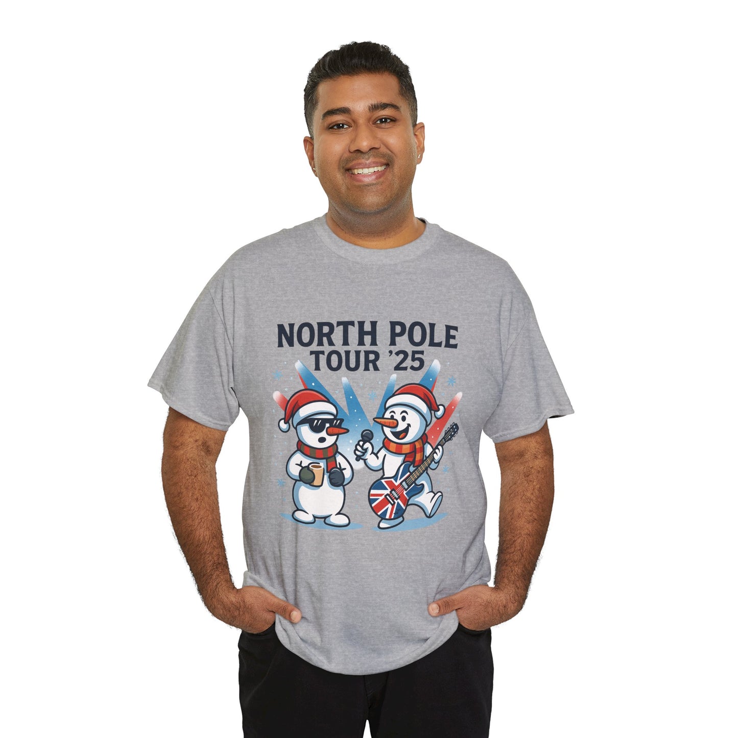 North Pole Tour 25 Men's Christmas T-Shirt, Funny Rock Music Holiday Tee