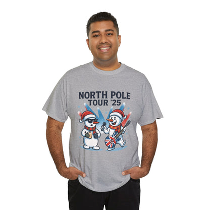 North Pole Tour 25 Men's Christmas T-Shirt, Funny Rock Music Holiday Tee