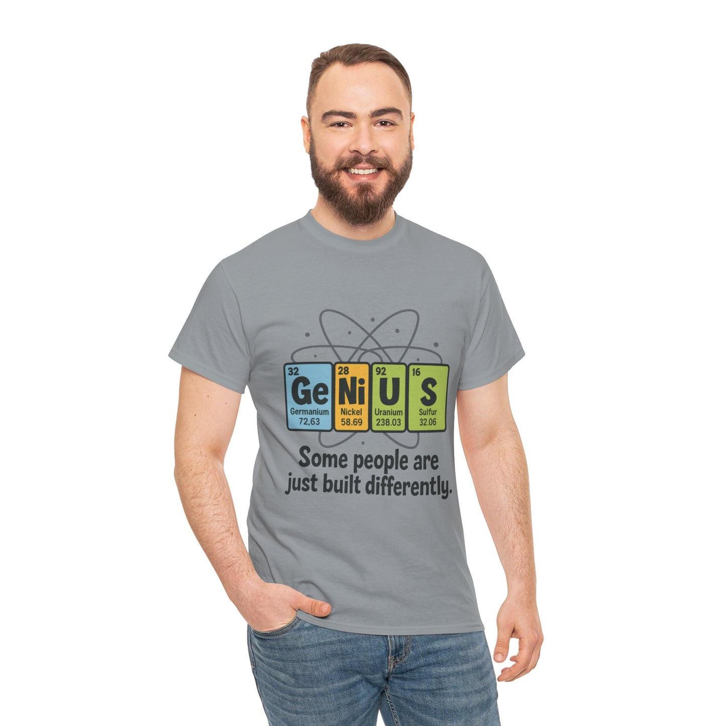 Funny Mens Genius T-Shirt, Periodic Table Nerd Shirt, Science Humor Tee for Smart Guys, Perfect Gift for Science Lovers