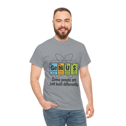 Funny Mens Genius T-Shirt, Periodic Table Nerd Shirt, Science Humor Tee for Smart Guys, Perfect Gift for Science Lovers