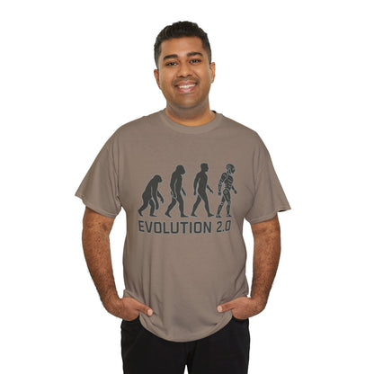 Evolution 2.0 Futuristic Robot Human Evolution T-Shirt, Cyberpunk Tech Graphic Tee for Men, Modern AI Inspired Sci-Fi Shirt