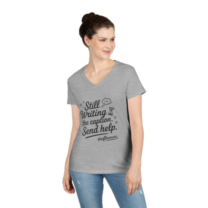Funny Influencer Womens V-Neck T-Shirt, Social Media Tee, Funny Tee for Creatives, Gift Social Media Lovers, Fun Gift for Content Creators