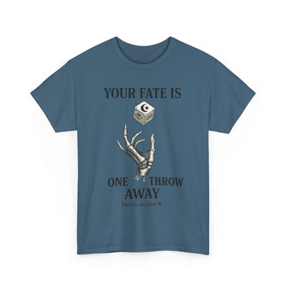 Your Fate Mens Heavy Cotton Tee, Skeleton Dice Graphic T-Shirt, Trendy Gift for Gamers, Gambling Tee, Unique Quote Apparel