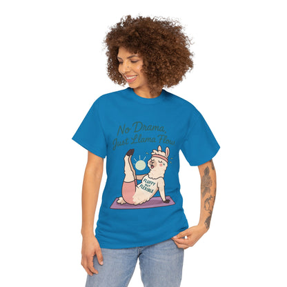 No Drama Llama Yoga Tee, Funny Yoga Llama T-Shirt for Women, Gift for Yoga Lovers, Fun Yoga T-Shirt for Animal Lovers, Humor Shirt