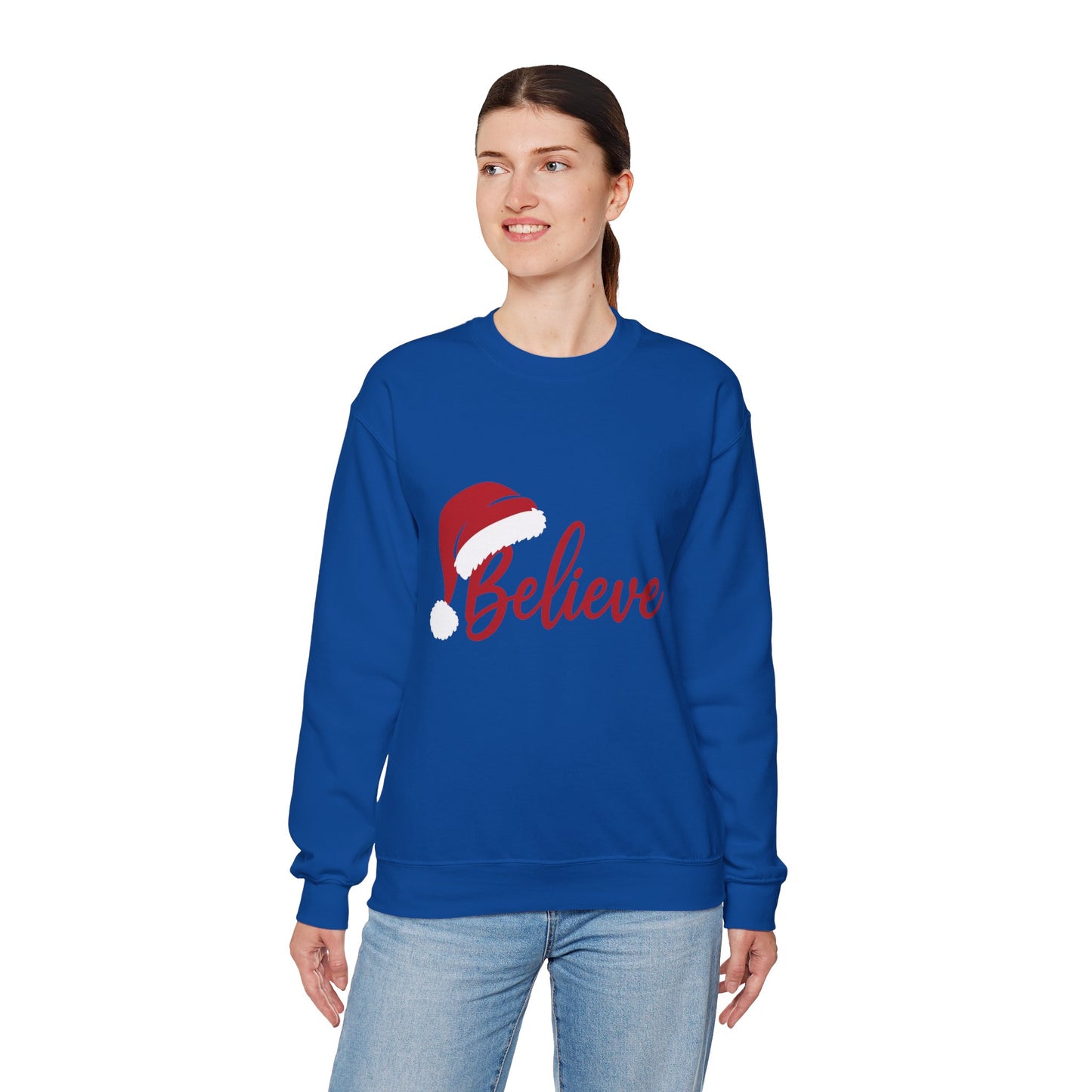 Believe Christmas Women's Sweatshirt, Minimalist Holiday Crewneck, Cozy Sweatshirt for Women