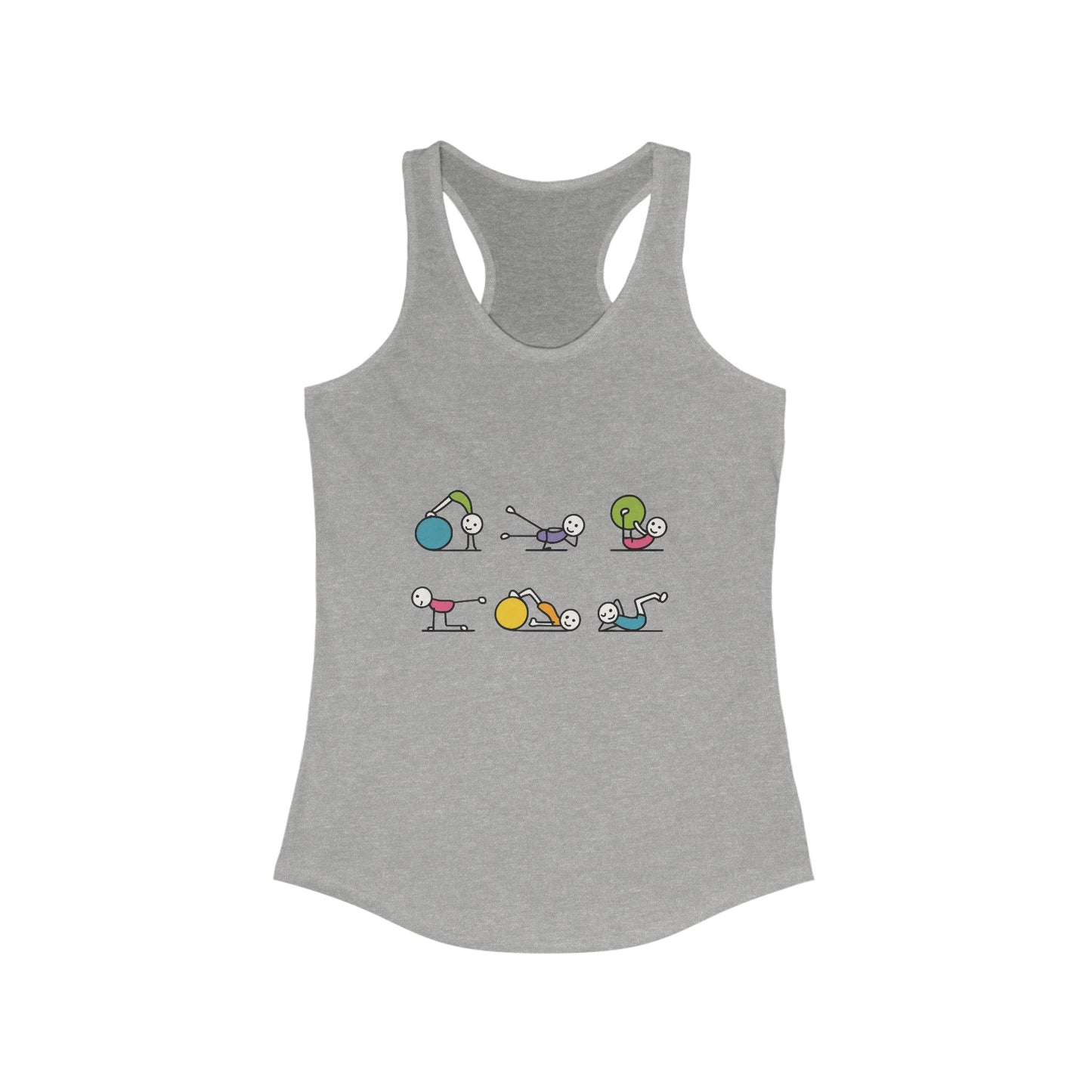 Women's Ideal Racerback Tank, Fit Fun Pilates Womens Tank Top, Cute Workout Shirt, Funny Yoga Gym Top for Women