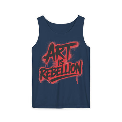 Men's Garment-Dyed Tank Top, Art Is Rebellion Men's Tank Top, Graffiti Street Art Muscle Shirt, Urban Rebellion Sleeveless Top