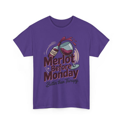 Merlot Before Monday Shirt Women, Funny Wine Tee, Better Than Therapy Tee, Wine Lover Gift
