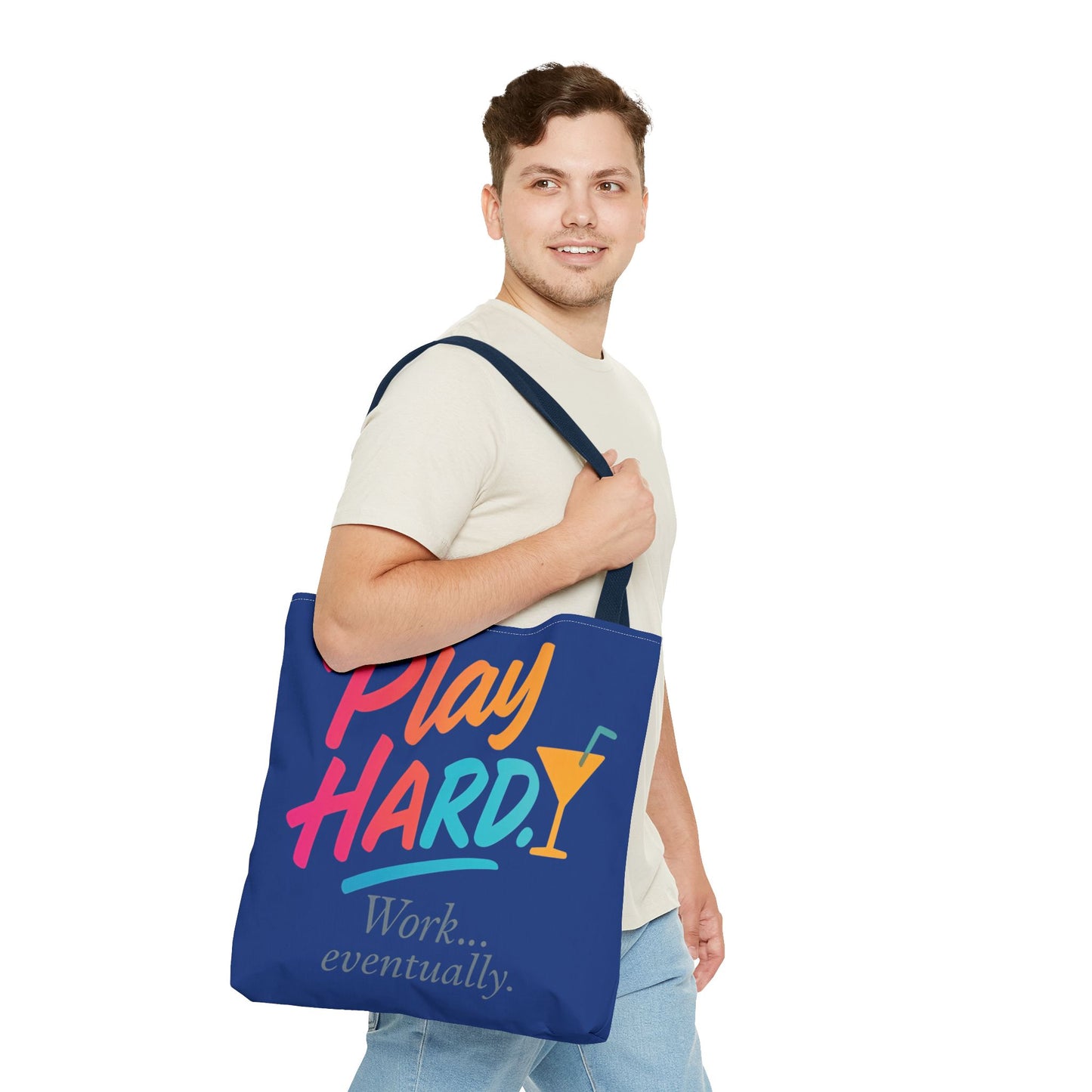 Play Hard Tote Bag - Fun, Stylish, Tote for Work & Play, Summer, Gift, Beach Bag, Everyday Carry, Beach Weekender Bag, large canvas bag