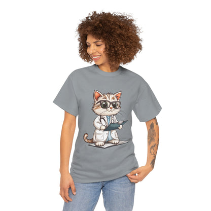 Funny Doctor Cat T-Shirt, Unisex “The Pawscription is Ready” Tee, Cute Veterinary Gift, Medical Student Shirt, Animal Doctor Graphic Tee