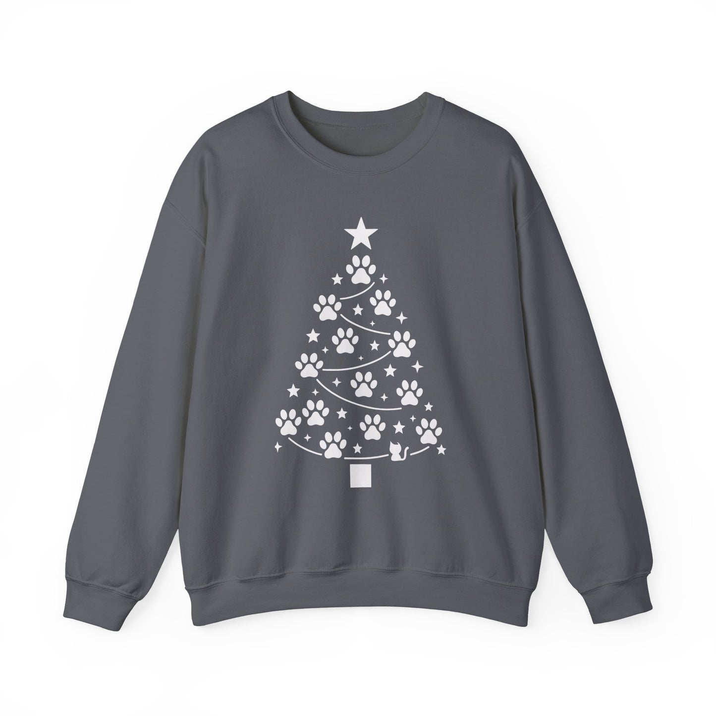 Paw Christmas Tree Women's Sweatshirt, Pet Lover Holiday Sweater