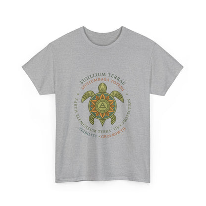 Earth Totem Turtle Unisex T-Shirt, Sigillum Terrae Symbol, Elemental Growth Unisex Tee, Spiritual UV Protection Shirt, Nature Symbol Gift