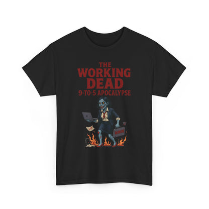 The Working Dead 9-to-5 Apocalypse Women's T-Shirt, Horror Office Zombie Top, Halloween Office Humor