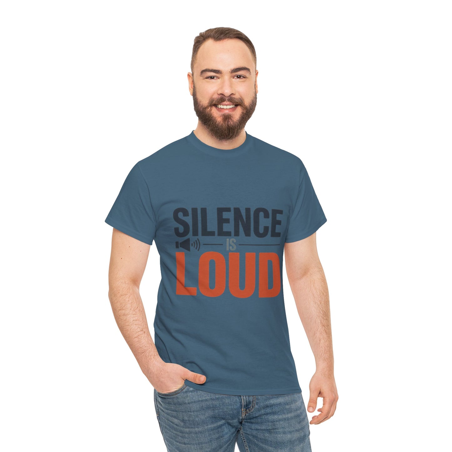 Silence Is Loud Motivational Quote Mens T-Shirt, Silence Tee, ironic Tee, Graphic Tee