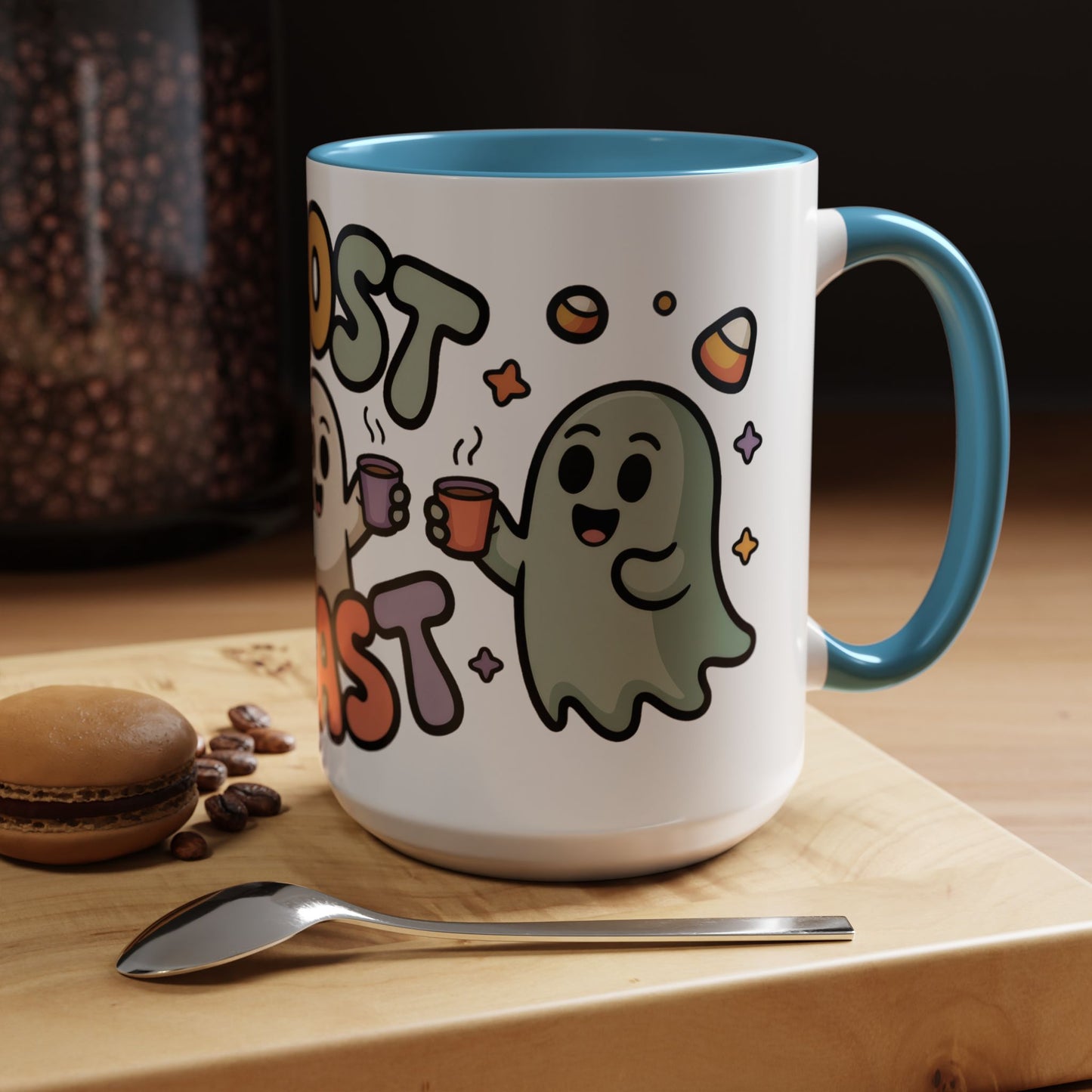 Ghost Roast Halloween Mug, Cute Spooky Coffee Cup, Kawaii Ghost Drinkware, Funny Fall Mug Gift for Coffee Lovers, Accent Coffee Mug (15oz)
