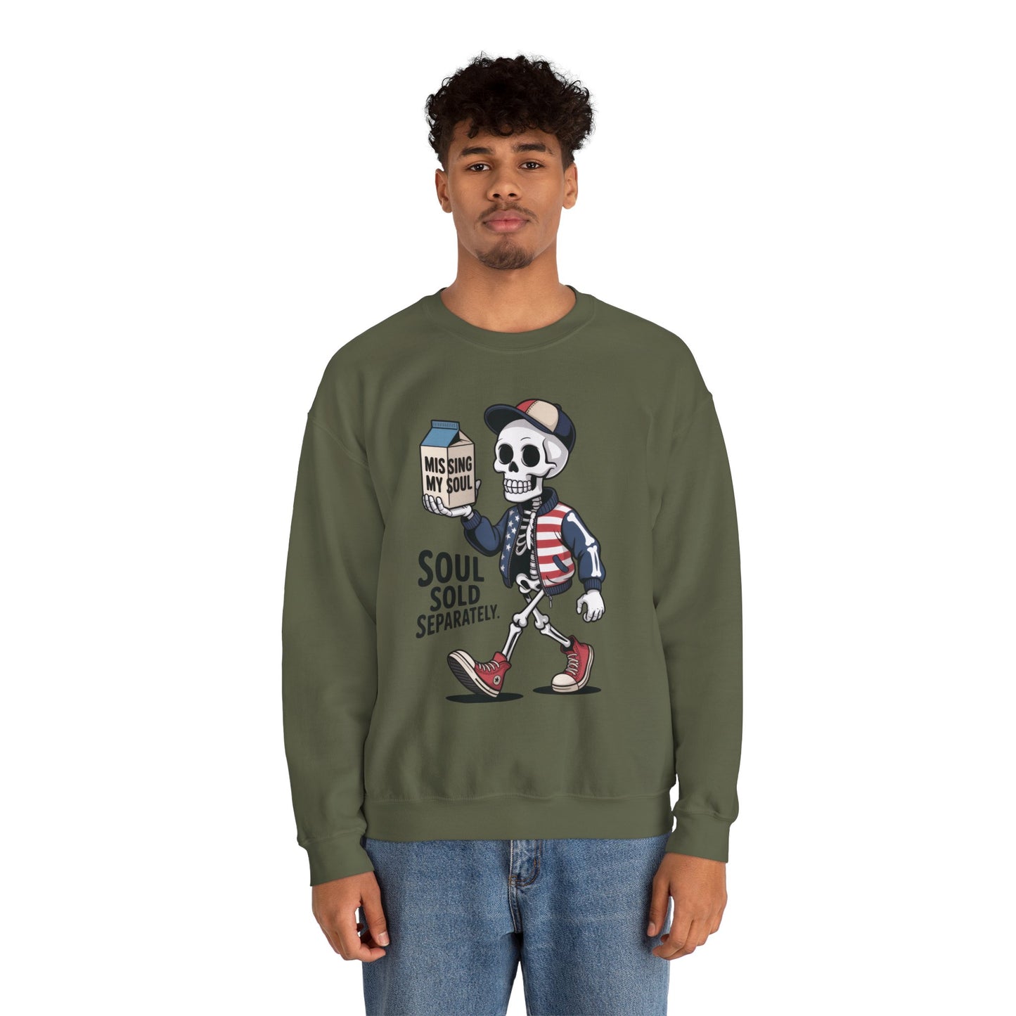 Skeleton Graphic Sweatshirt, Soul Sold Separately Pullover, Funny Gothic Streetwear, Missing My Soul Skull Hoodie Alternative