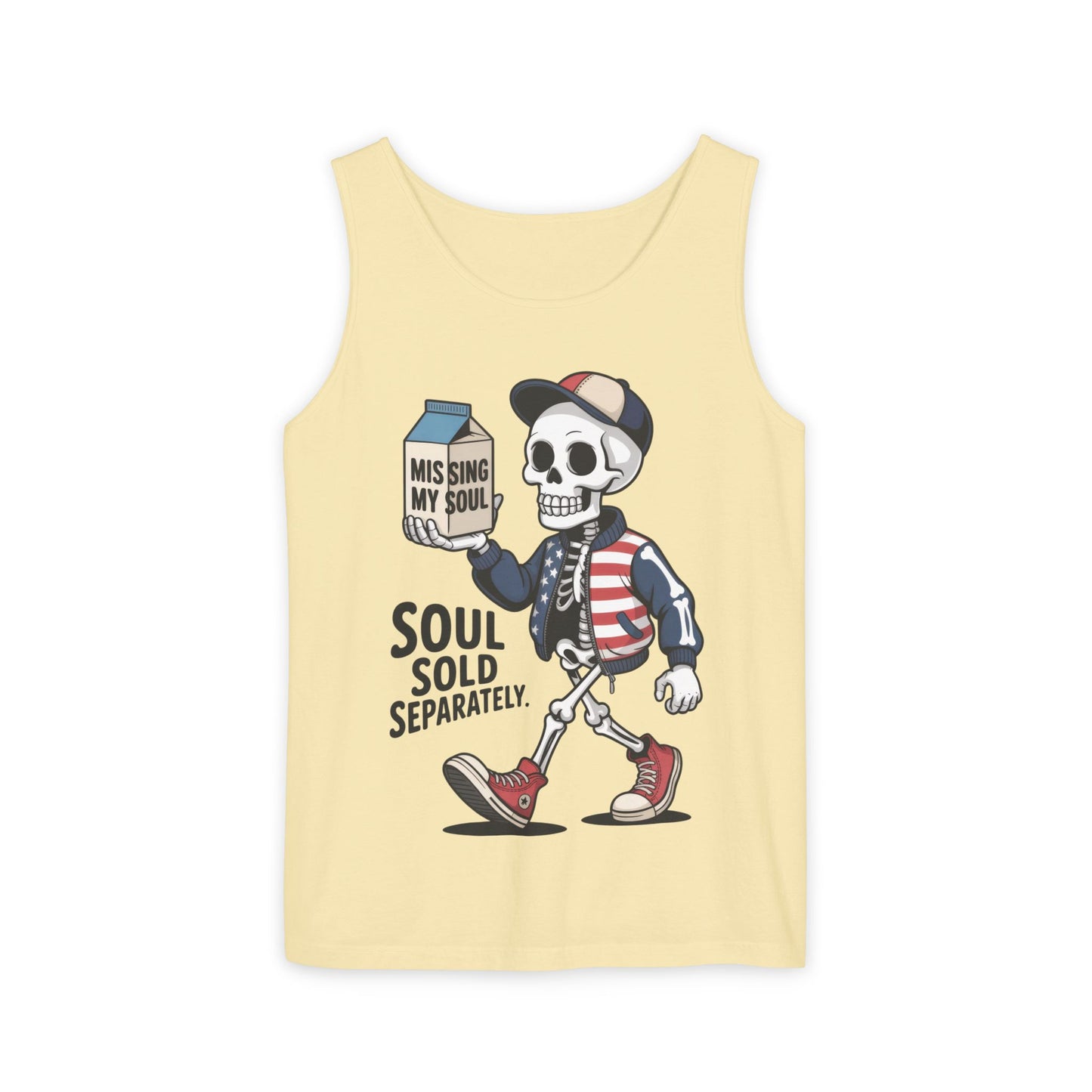 Funny Skeleton Tank Top, Soul Sold Separately Muscle Tee, Missing My Soul Graphic Shirt, Gothic Streetwear Workout Top
