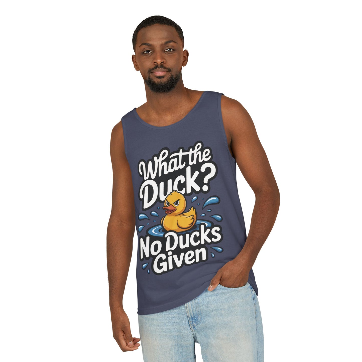 Funny Duck Tank Top for Summer - No Ducks Given Tee - What The Duck Mens T-Shirt - Sarcastic Rubber Duck Graphic, Humor Gift For Him