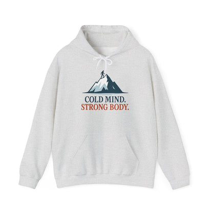 Men's Heavy Blend™ Hooded Sweatshirt, Cold Mind Strong Body Sweatshirt, Nordic Mountain Minimalist Pullover