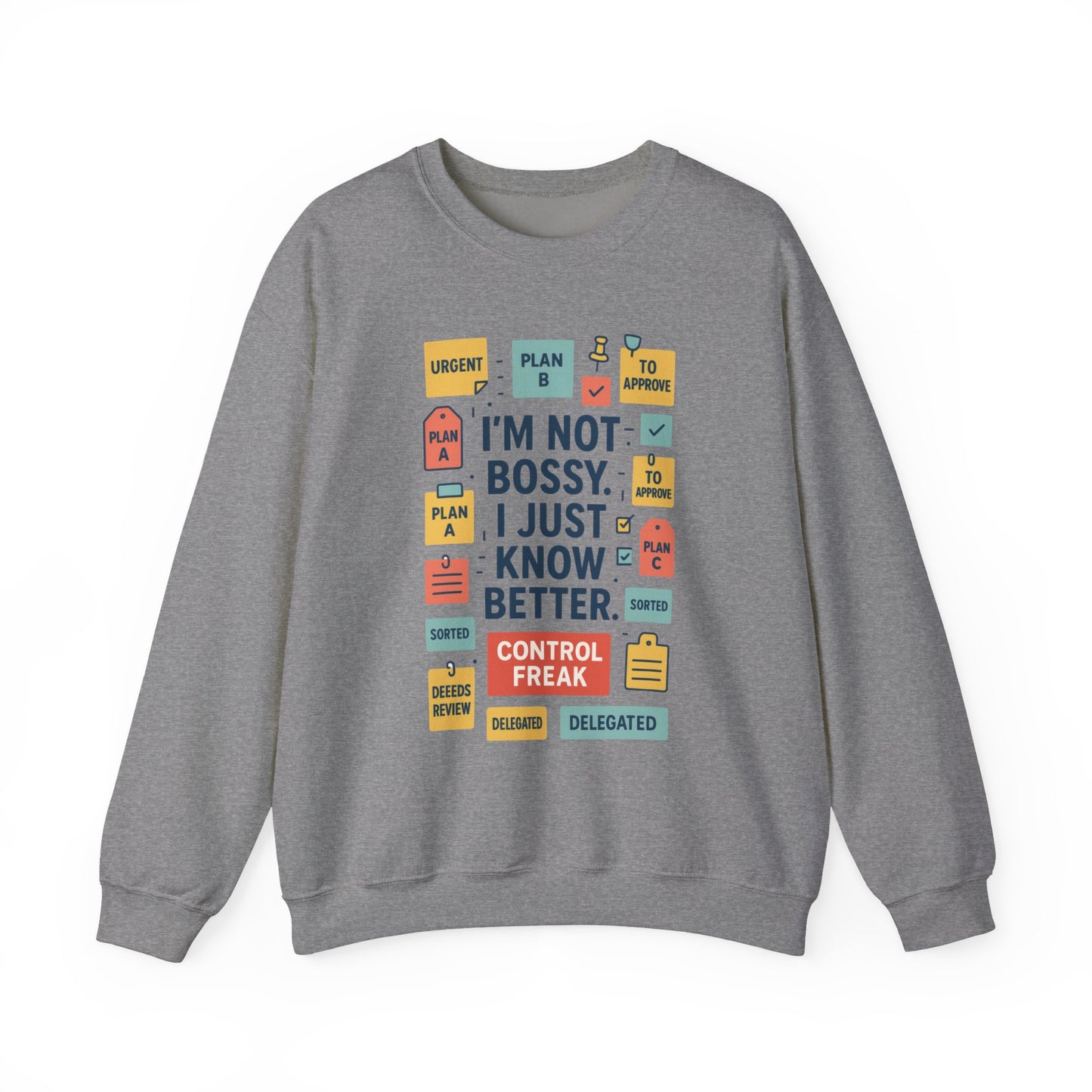 Funny Mens Control Freak Sweatshirt, Sarcastic Crewneck Gift for Him, Perfect Gift for Bossy Friends