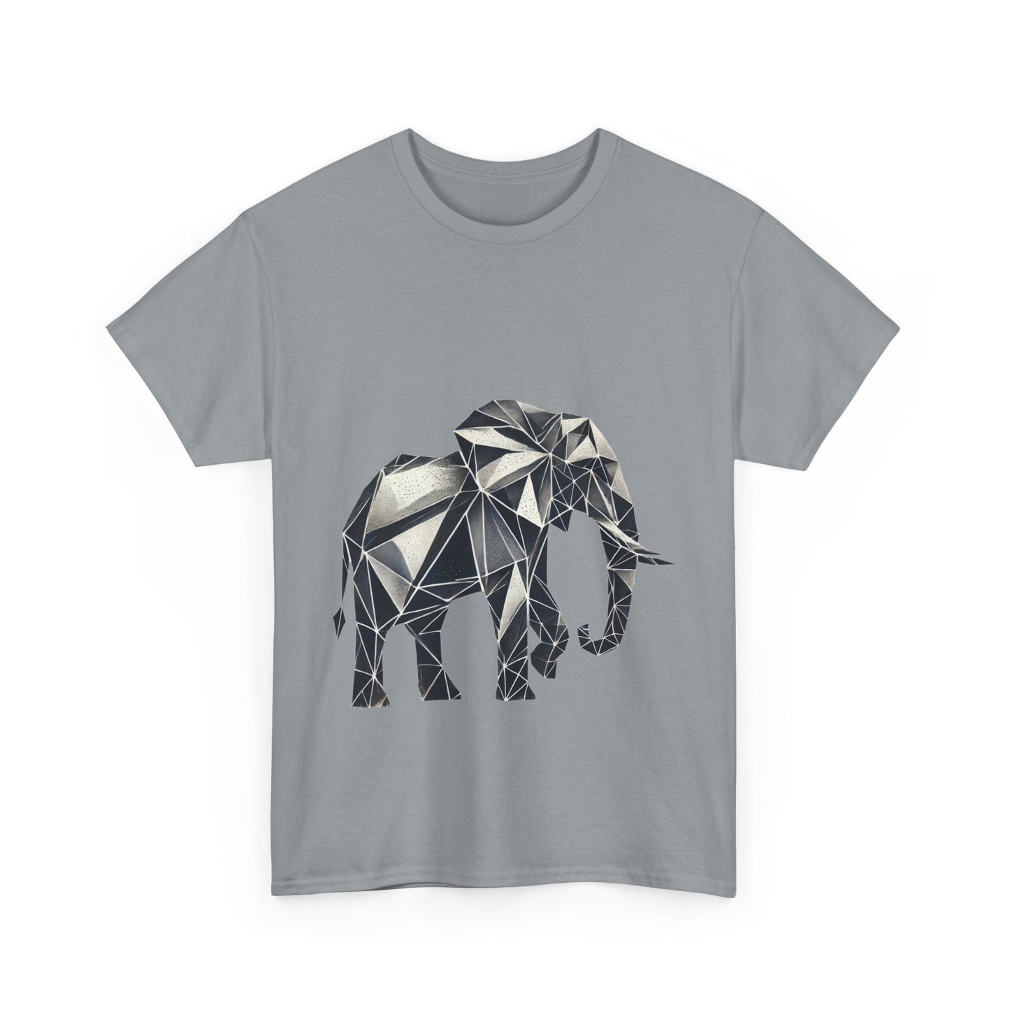 Geometric Elephant Tee - Minimalist Art Shirt, Nature Lover Gift, Animal Print T-Shirt, Unisex Cotton Tee, Eco-Friendly Wear