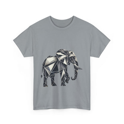 Geometric Elephant Tee - Minimalist Art Shirt, Nature Lover Gift, Animal Print T-Shirt, Unisex Cotton Tee, Eco-Friendly Wear