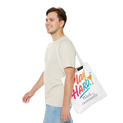 Play Hard Tote Bag - Fun, Stylish, Tote for Work & Play, Summer, Gift, Beach Bag, Everyday Carry, Beach Weekender Bag, large canvas bag