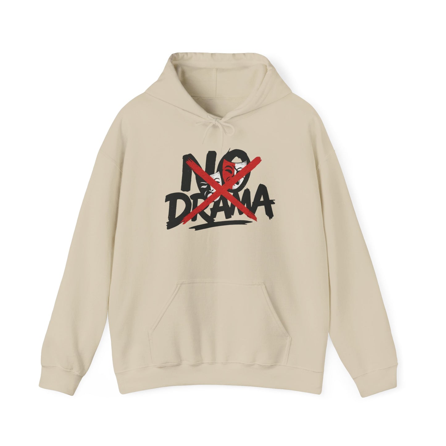 No Drama Mens Hoodie, Cozy Hoodie, Everyday Wear, Gift for Friend, Casual Fashion, Relaxed Vibes