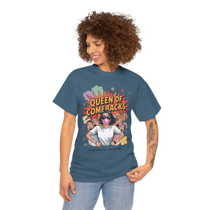 Funny Women's T-Shirt, Queen of Comebacks Tee, Funny Graphic T-Shirt, Heavy Cotton Shirt, Gift for Her, Casual Wear, Comedy Apparel