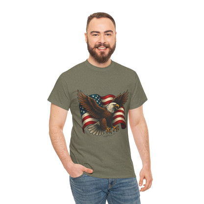 American Eagle Graphic Tee, Patriotic T-Shirt, Fourth of July Apparel, Eagle Love Shirt, Unisex Heavy Cotton Tee
